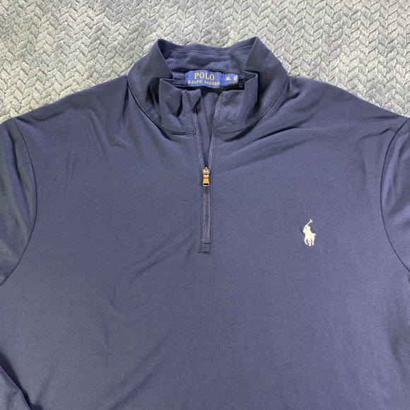 Polo Ralph Lauren Pullover Mens XL Blue 1/4 Zip Performance Golf Long Sleeve - Picture 2 of 3